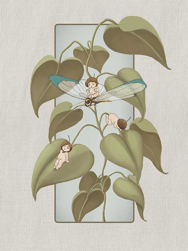 Dragonfly Whispers Grey Canvas Art Print