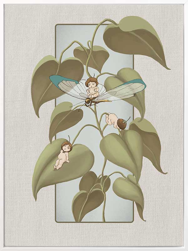 Dragonfly Whispers Grey Canvas Art Print