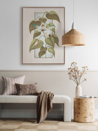 Dragonfly Whispers Grey Canvas Art Print | Lifestyle