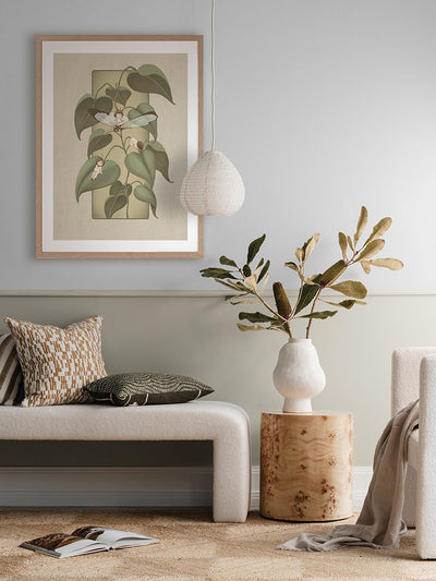 Dragonfly Whispers Olive Green Framed Art Print | Lifestyle