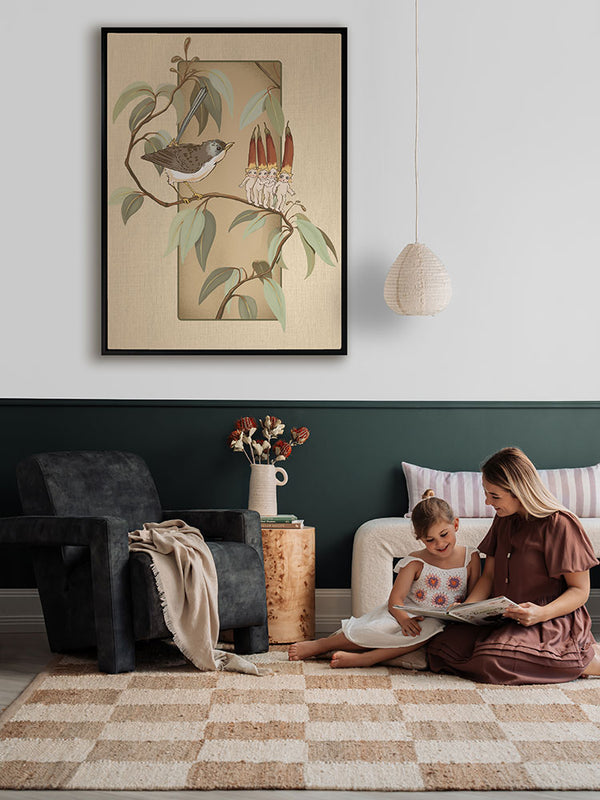 A Song for the Native Fuchsia Babies Beige Canvas Art Print | Lifestyle