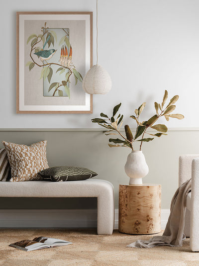 A Song for the Native Fuchsia Babies Grey Framed Art Print | Lifestyle