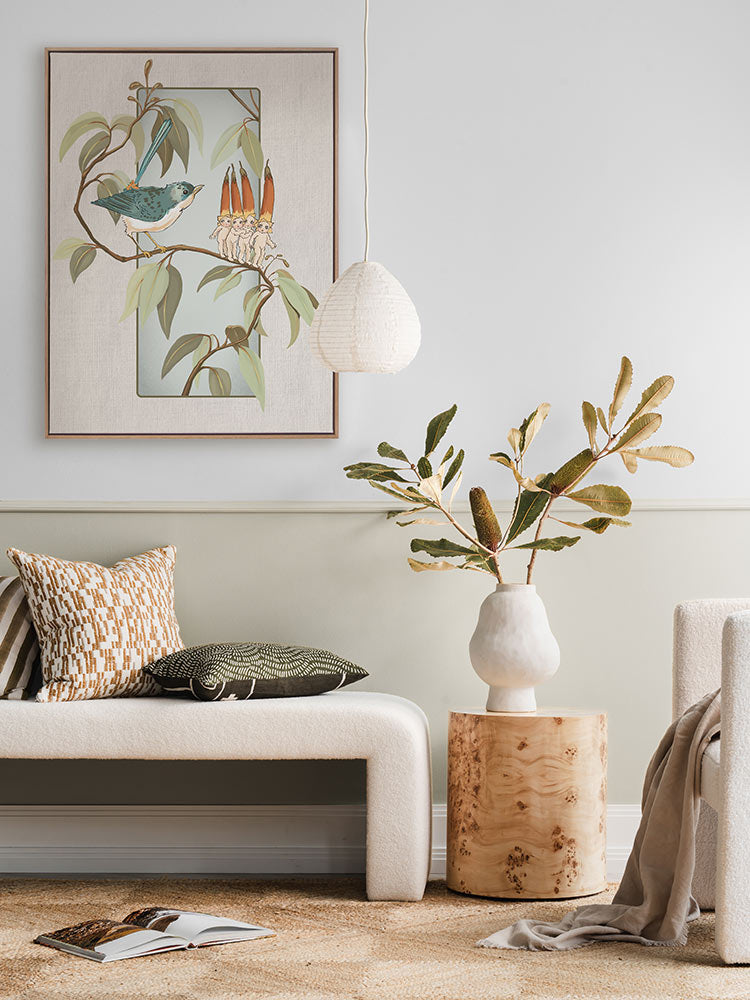 A Song for the Native Fuchsia Babies Grey Canvas Art Print | Lifestyle