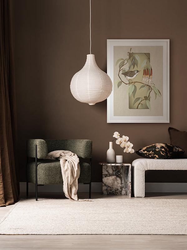 A Song for the Native Fuchsia Babies Olive Green Framed Art Print | Lifestyle