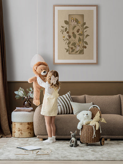 A Day with the Boronia Babies Beige Framed Art Print | Lifestyle