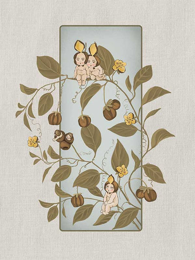 A Day with the Boronia Babies Grey Canvas Art Print