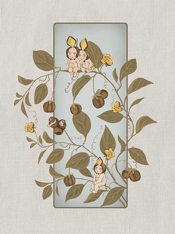 A Day with the Boronia Babies Grey Canvas Art Print