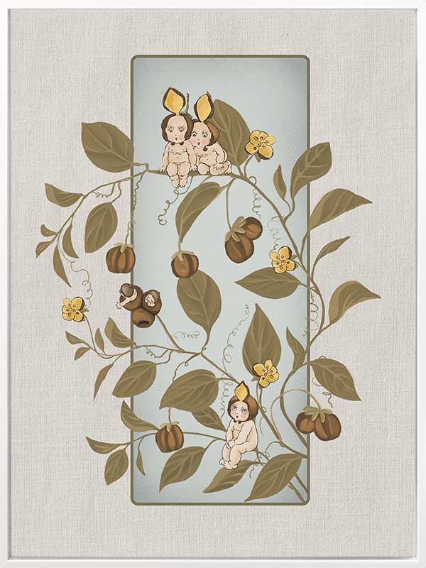 A Day with the Boronia Babies Grey Canvas Art Print