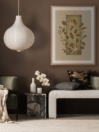 A Day with the Boronia Babies Olive Green Framed Art Print | Lifestyle