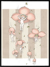 Floating Flower Babies Neutral Canvas Art Print