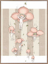 Floating Flower Babies Neutral Canvas Art Print