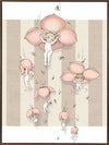 Floating Flower Babies Neutral Canvas Art Print