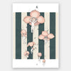 Floating Flower Babies Blue Unframed Art Print