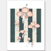 Floating Flower Babies Blue Unframed Art Print