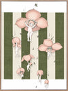 Floating Flower Babies Green Canvas Art Print