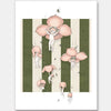 Floating Flower Babies Green Unframed Art Print