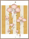 Floating Flower Babies Mustard Canvas Art Print