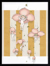 Floating Flower Babies Mustard Framed Art Print