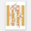 Floating Flower Babies Mustard Unframed Art Print