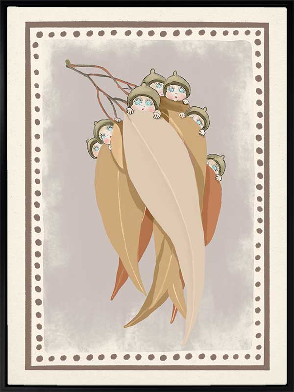 Snugglepot, Cuddlepie & Friends Mauve Canvas Art Print