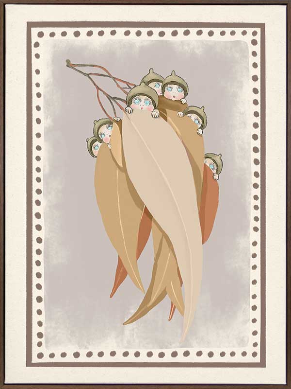 Snugglepot, Cuddlepie & Friends Mauve Canvas Art Print