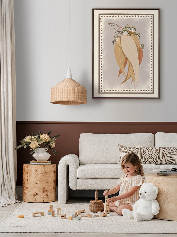 Snugglepot, Cuddlepie & Friends Mauve Canvas Art Print | Lifestyle