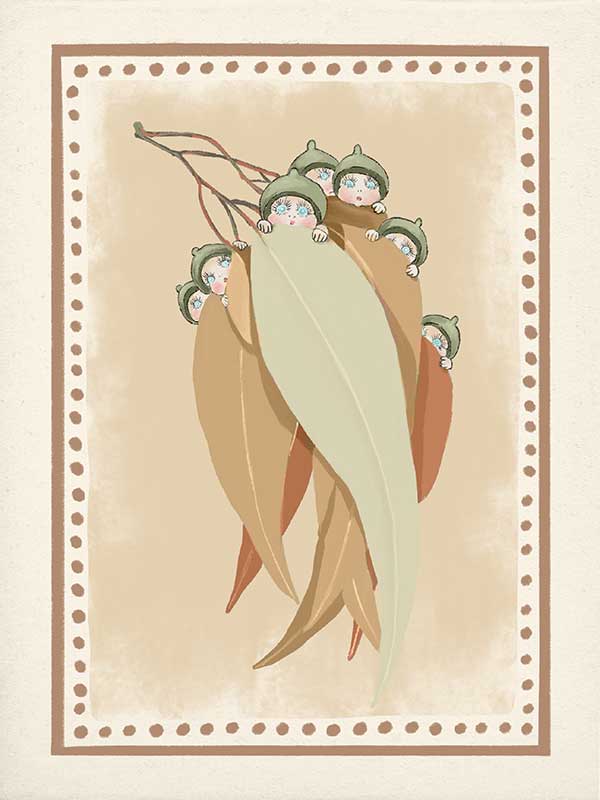 Snugglepot, Cuddlepie & Friends Neutral Canvas Art Print