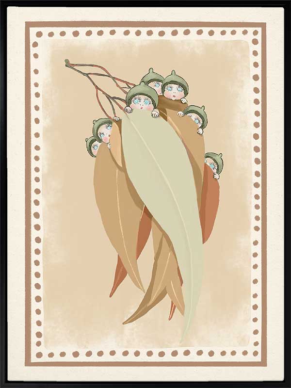 Snugglepot, Cuddlepie & Friends Neutral Canvas Art Print