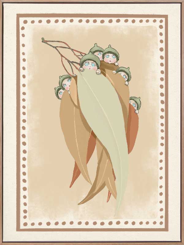 Snugglepot, Cuddlepie & Friends Neutral Canvas Art Print