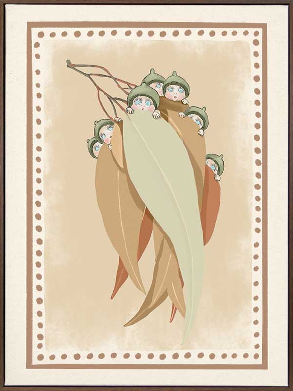 Snugglepot, Cuddlepie & Friends Neutral Canvas Art Print