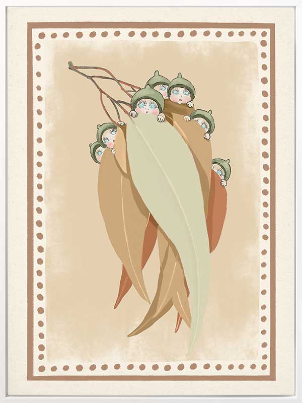 Snugglepot, Cuddlepie & Friends Neutral Canvas Art Print