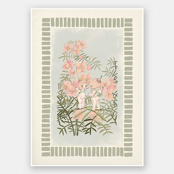 Boronia Babies’ Secret Garden Light Green Unframed Art Print