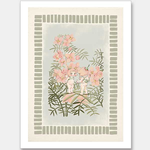 Boronia Babies’ Secret Garden Light Green Unframed Art Print