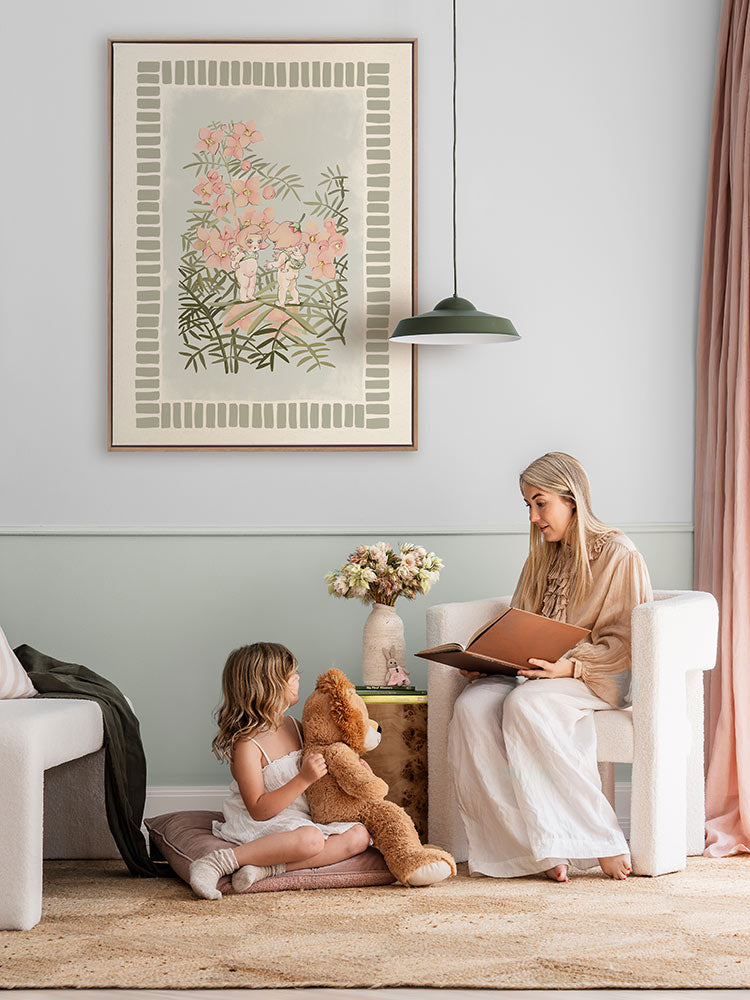 Boronia Babies’ Secret Garden Light Green Canvas Art Print | Lifestyle