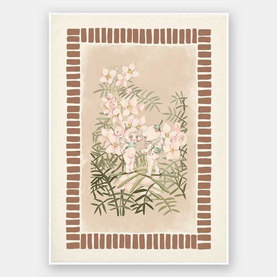 Boronia Babies’ Secret Garden Brown Unframed Art Print