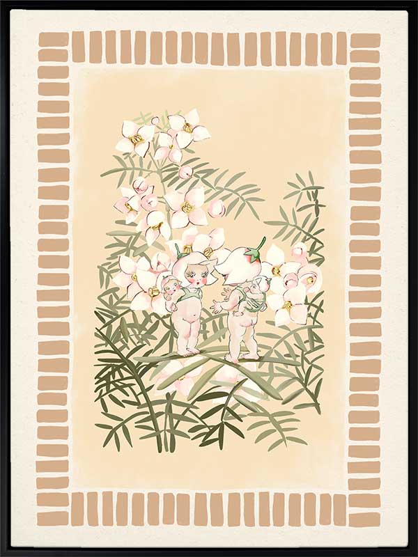 Boronia Babies’ Secret Garden Neutral Canvas Art Print