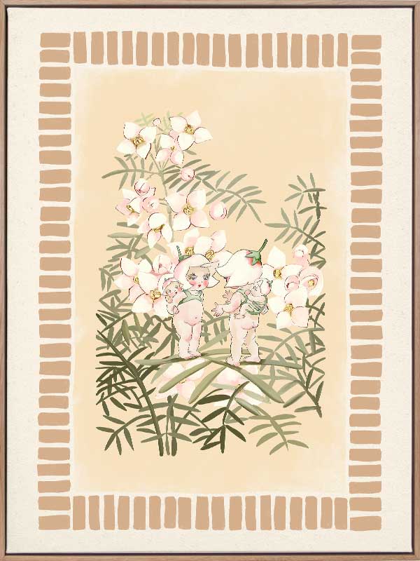 Boronia Babies’ Secret Garden Neutral Canvas Art Print