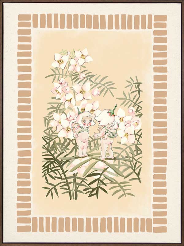 Boronia Babies’ Secret Garden Neutral Canvas Art Print