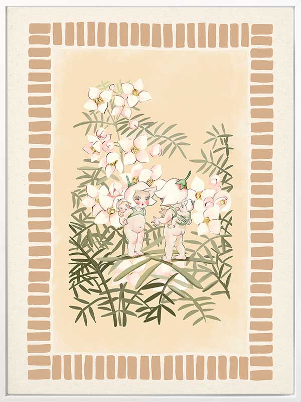 Boronia Babies’ Secret Garden Neutral Canvas Art Print