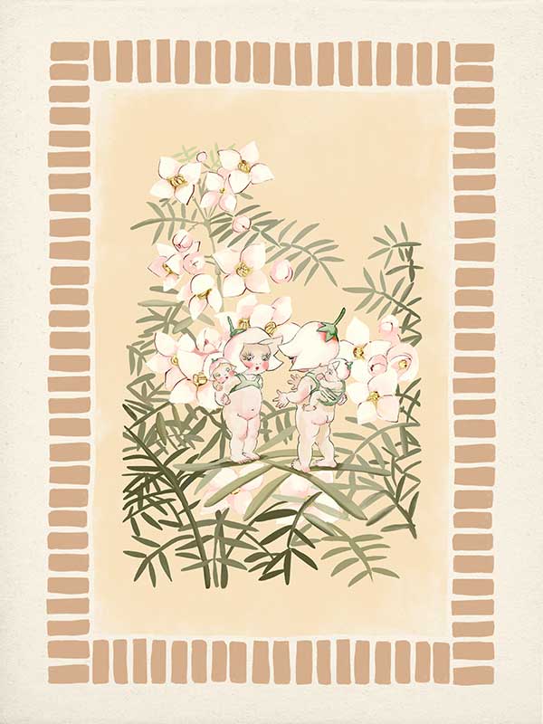 Boronia Babies’ Secret Garden Neutral Canvas Art Print