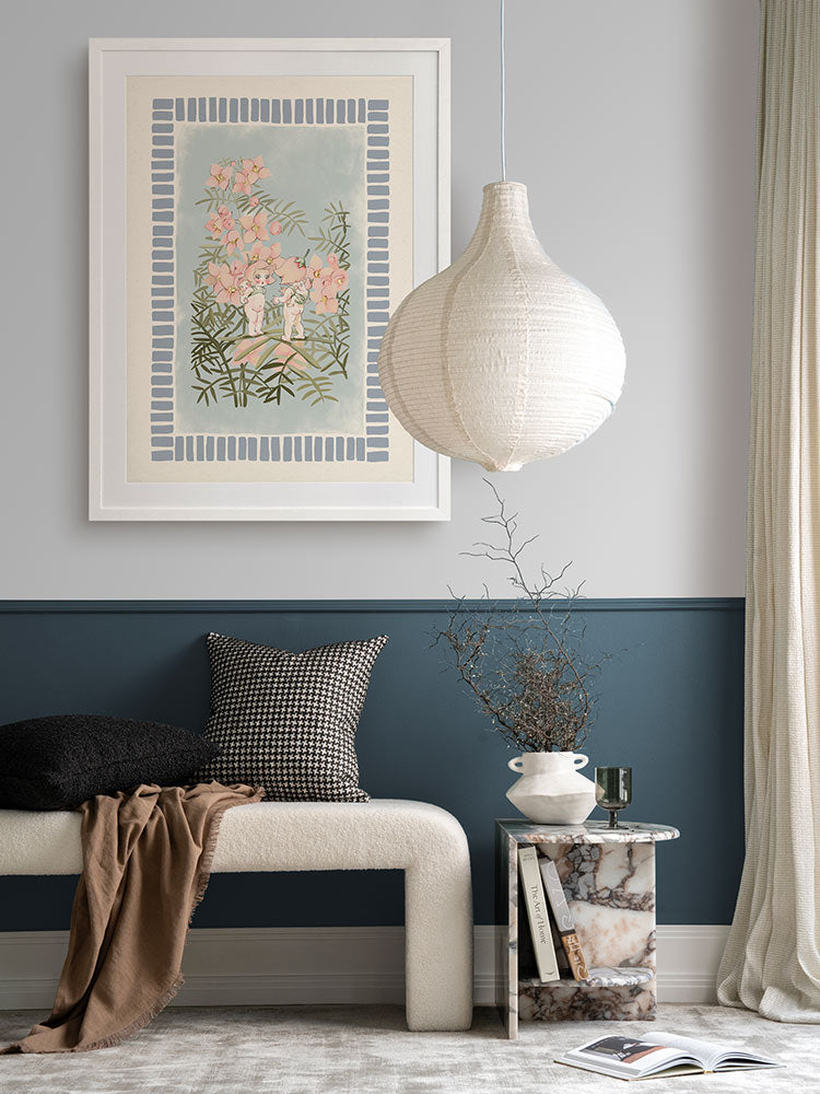 Boronia Babies’ Secret Garden Light Blue Framed Art Print | Lifestyle