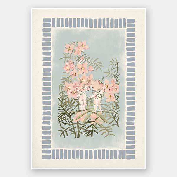 Boronia Babies’ Secret Garden Light Blue Unframed Art Print