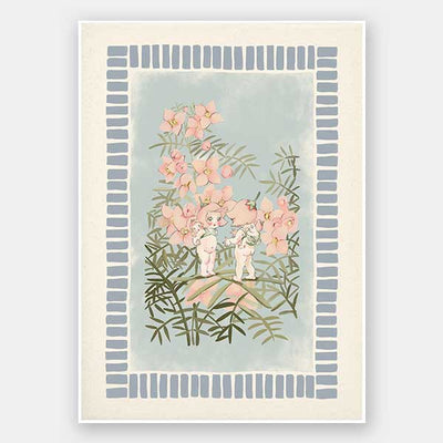 Boronia Babies’ Secret Garden Light Blue Unframed Art Print