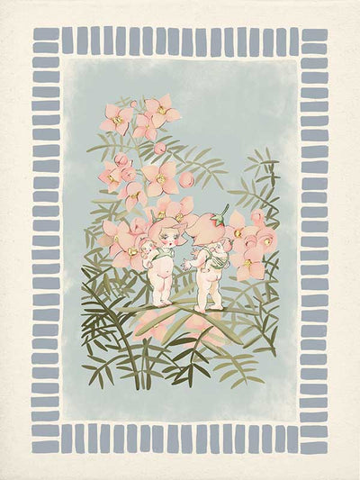 Boronia Babies’ Secret Garden Light Blue Canvas Art Print
