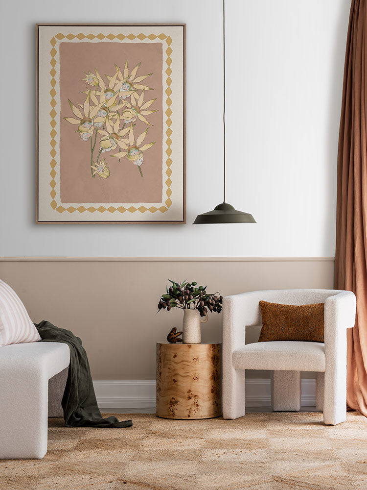 Nestled Among the Flannel Flower Babies Blush Canvas Art Print | Lifestyle