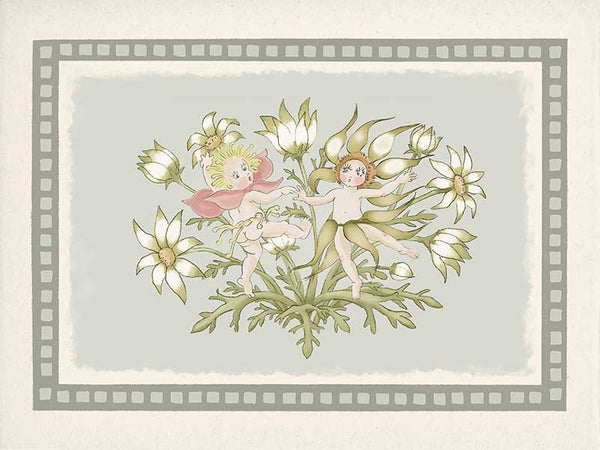 Dancing in the Springtime Light Green Canvas Art Print