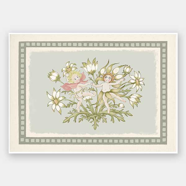Dancing in the Springtime Light Green Unframed Art Print