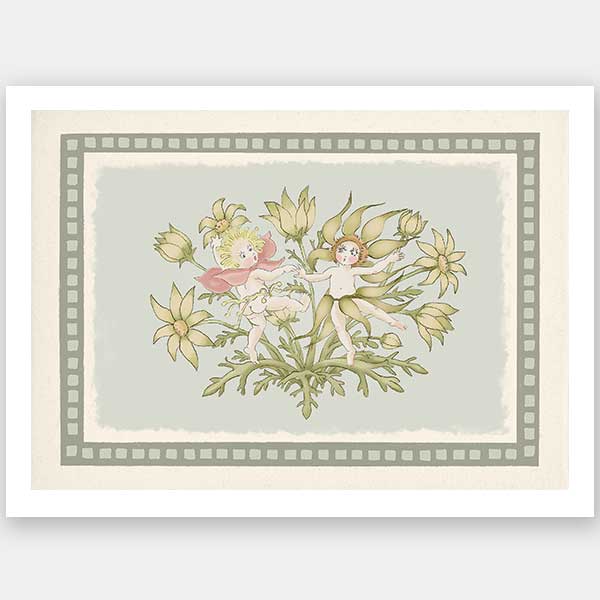 Dancing in the Springtime Light Green Unframed Art Print
