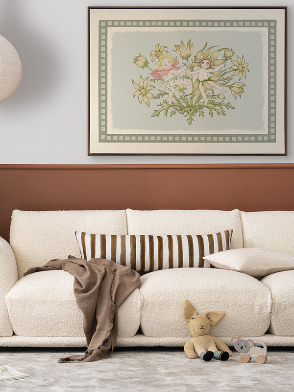 Dancing in the Springtime Light Green Canvas Art Print | Lifestyle