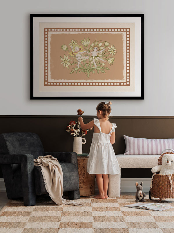 Dancing in the Springtime Neutral Framed Art Print | Lifestyle